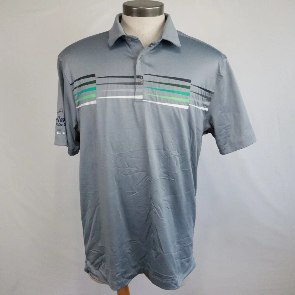Under Armour Polo Shirt Mens Large HeatGear Golf Short Sleeve Stellar Drilling‎